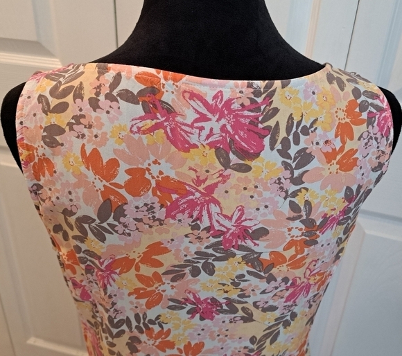 J. Jill Sleeveless Floral Print Midi Dress Size 12 - Picture 4 of 9